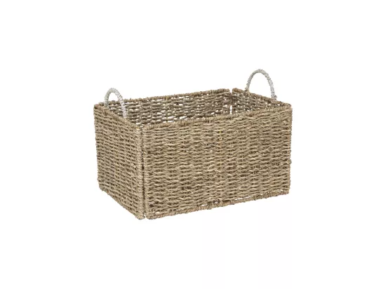 Lot de 3 Caisses de rangement Cagette en Fer et Roseau