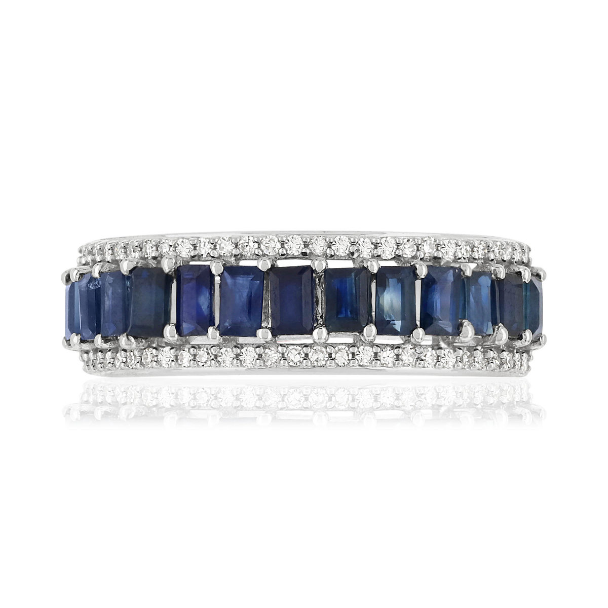 Bague MATY Or 750 blanc Saphirs et Diamants