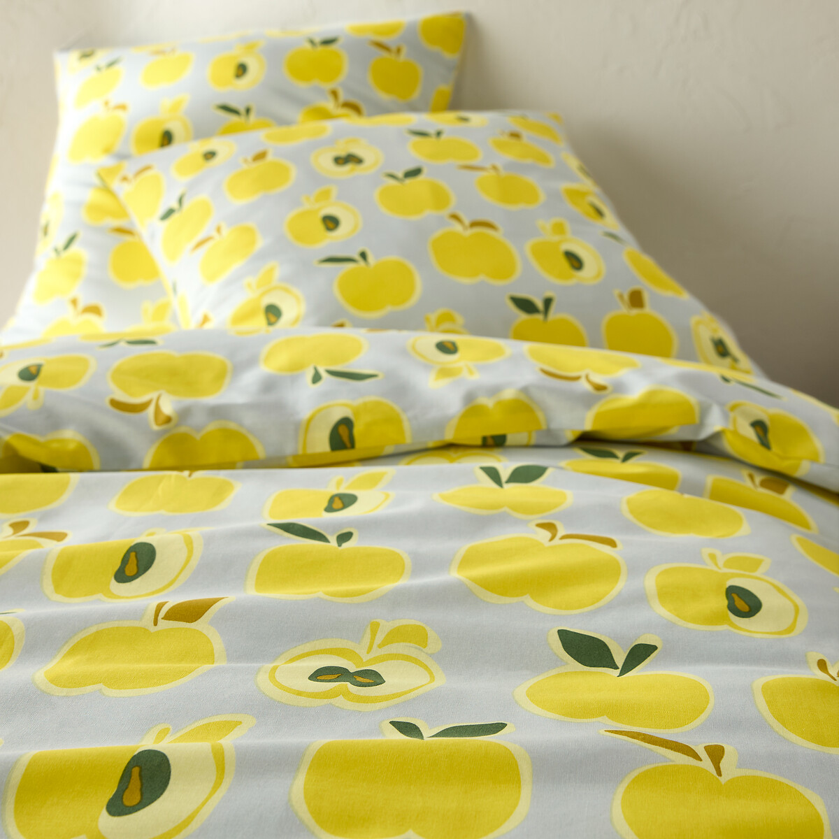 LA REDOUTE INTERIEURS<br>Conjunto de cama com fronha quadrada em 50% algodão reciclado Pommes