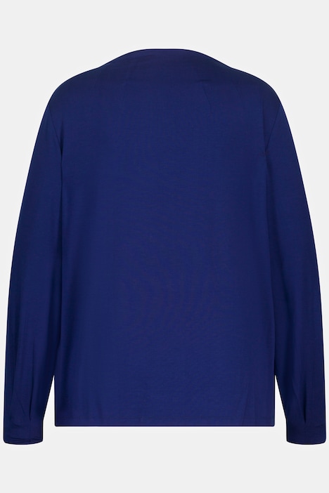 Shirt, Ziernähte, Stehkragen, Langarm