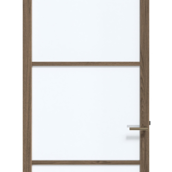 Arne & Bodil binnendeur ABE101 satijnglas - donker eiken houtlook afwerking