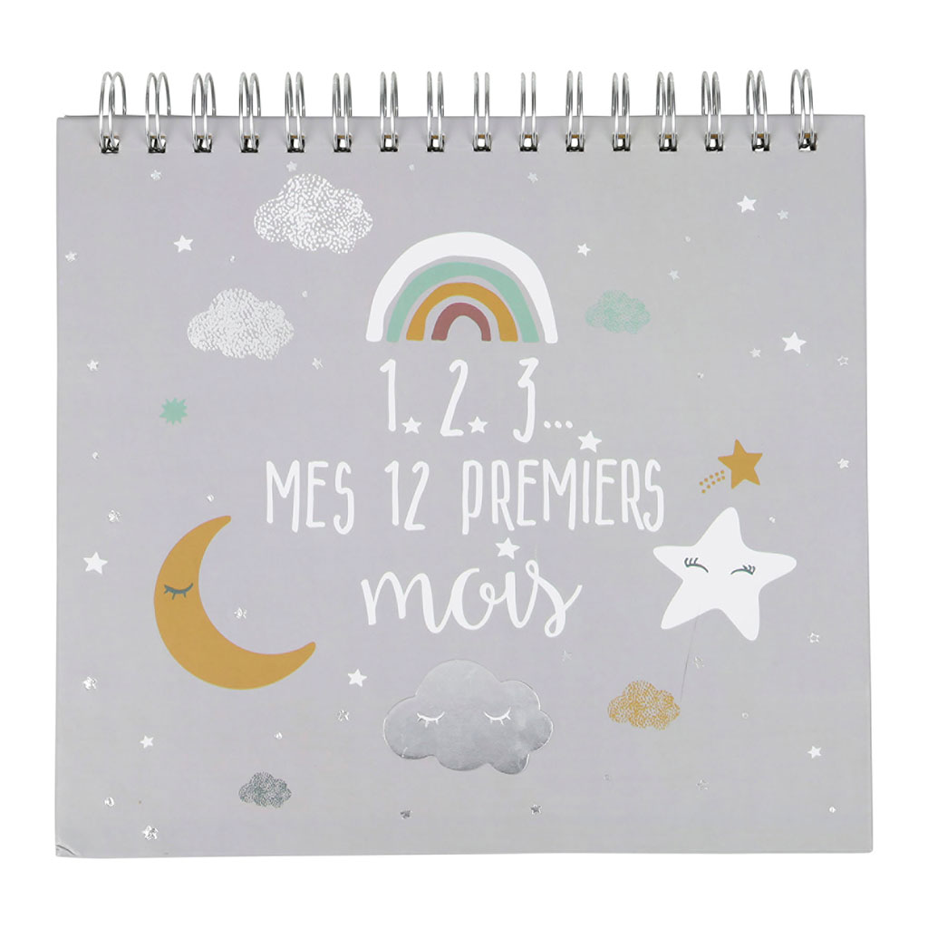Album naissance enfant nuage gris 22x21.5cm