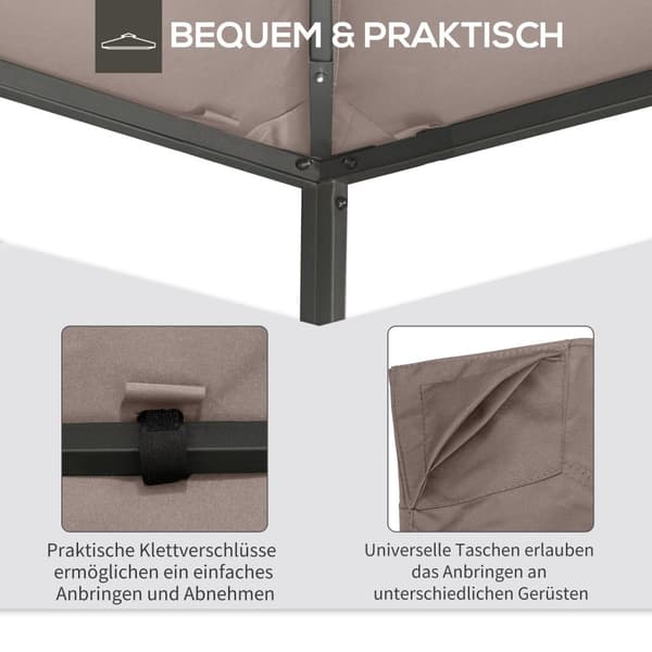 Gazebo Roof Replacement Gazebo Roof Gazebo Cover Solskjerm Polyester Beige 2,98 X 2,95 M