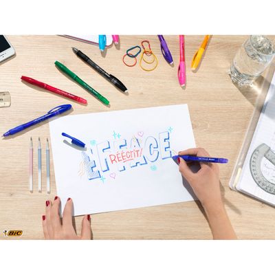 Bic Gelocity Illusion - Roller effaçable - 0,7 mm - bleu