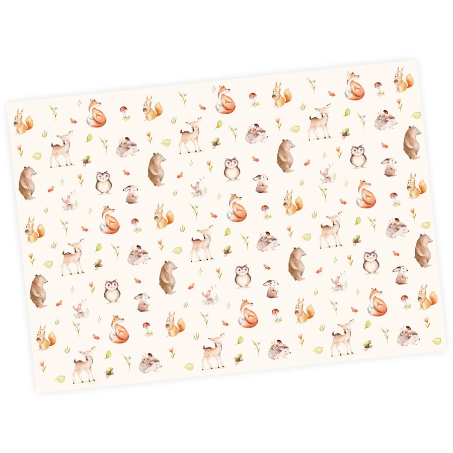 Nikima Geschenkpapier 5 Bögen Waldtiere pastell – 1,60€qm Größe: - 84,1 x 59,4 cm bunt