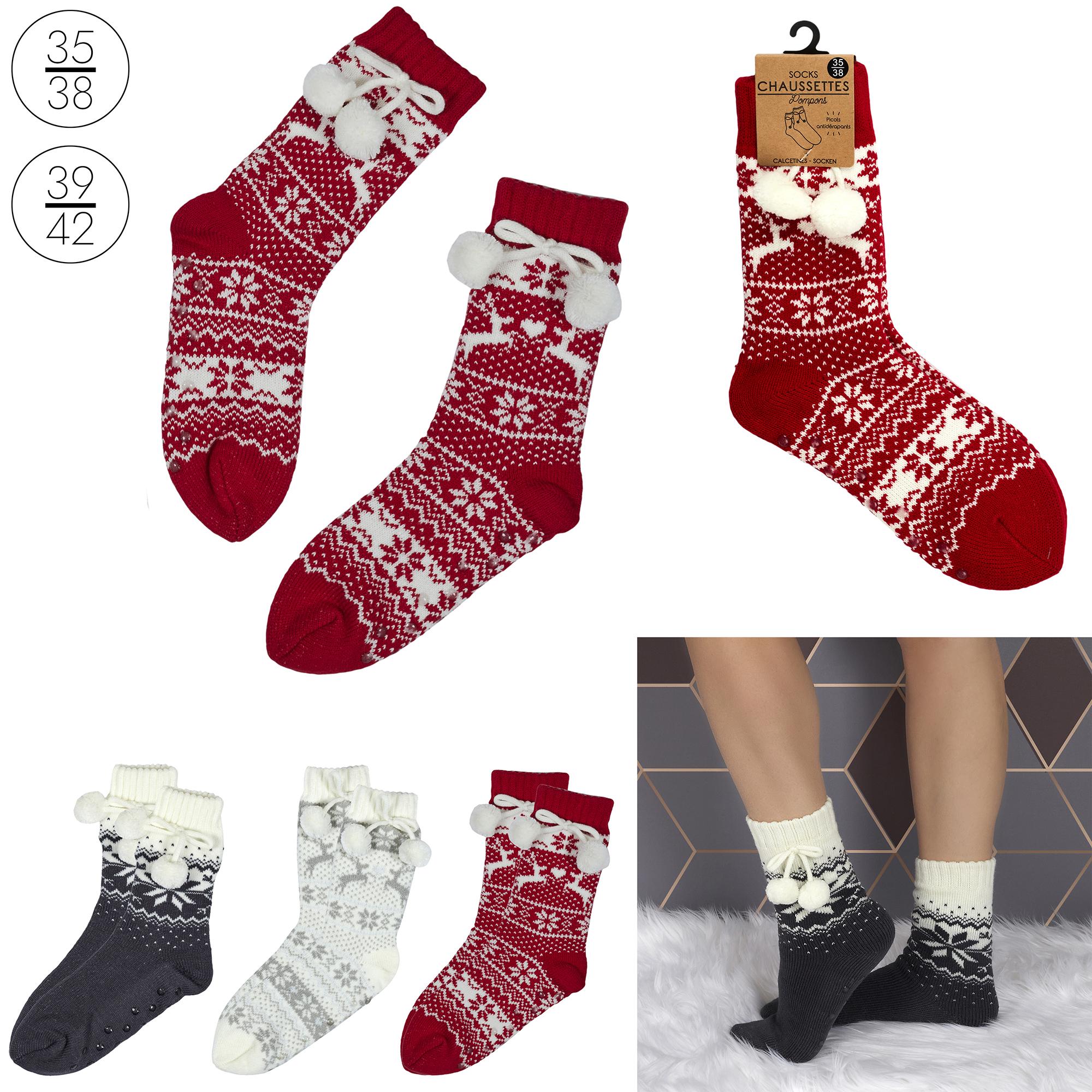 CHAUSSETTES POMPONS ADULTE