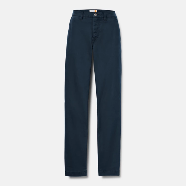 Pantalon charpentier stretch en toile lavée pour homme en bleu foncé