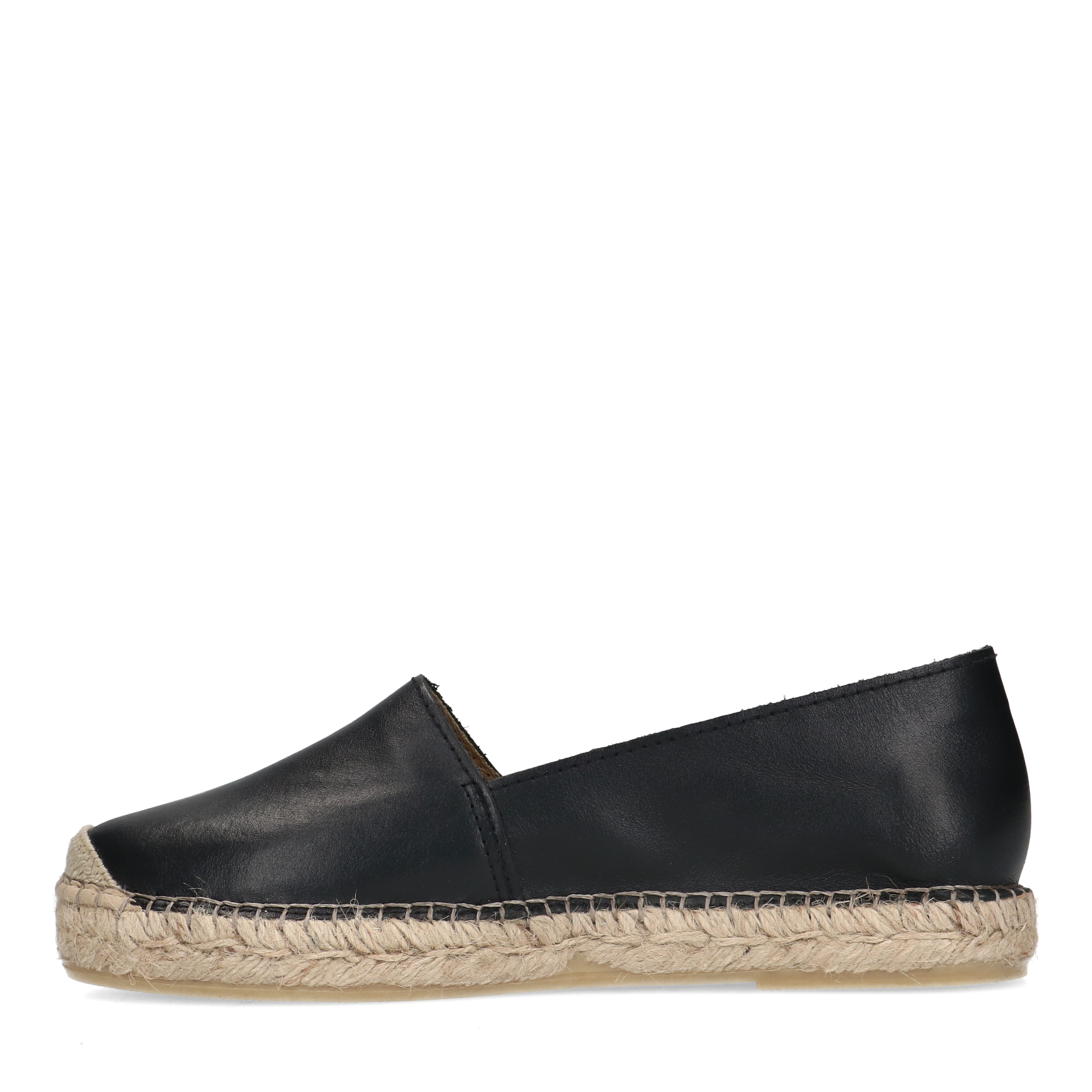 Zwarte leren espadrilles