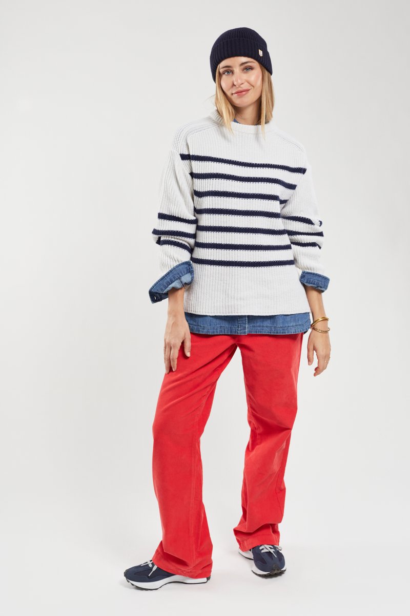 Pull côte perlée - laine