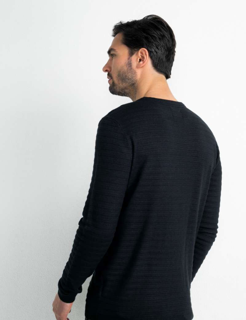 PETROL IND PULL CÔTE  HOMME NOIR