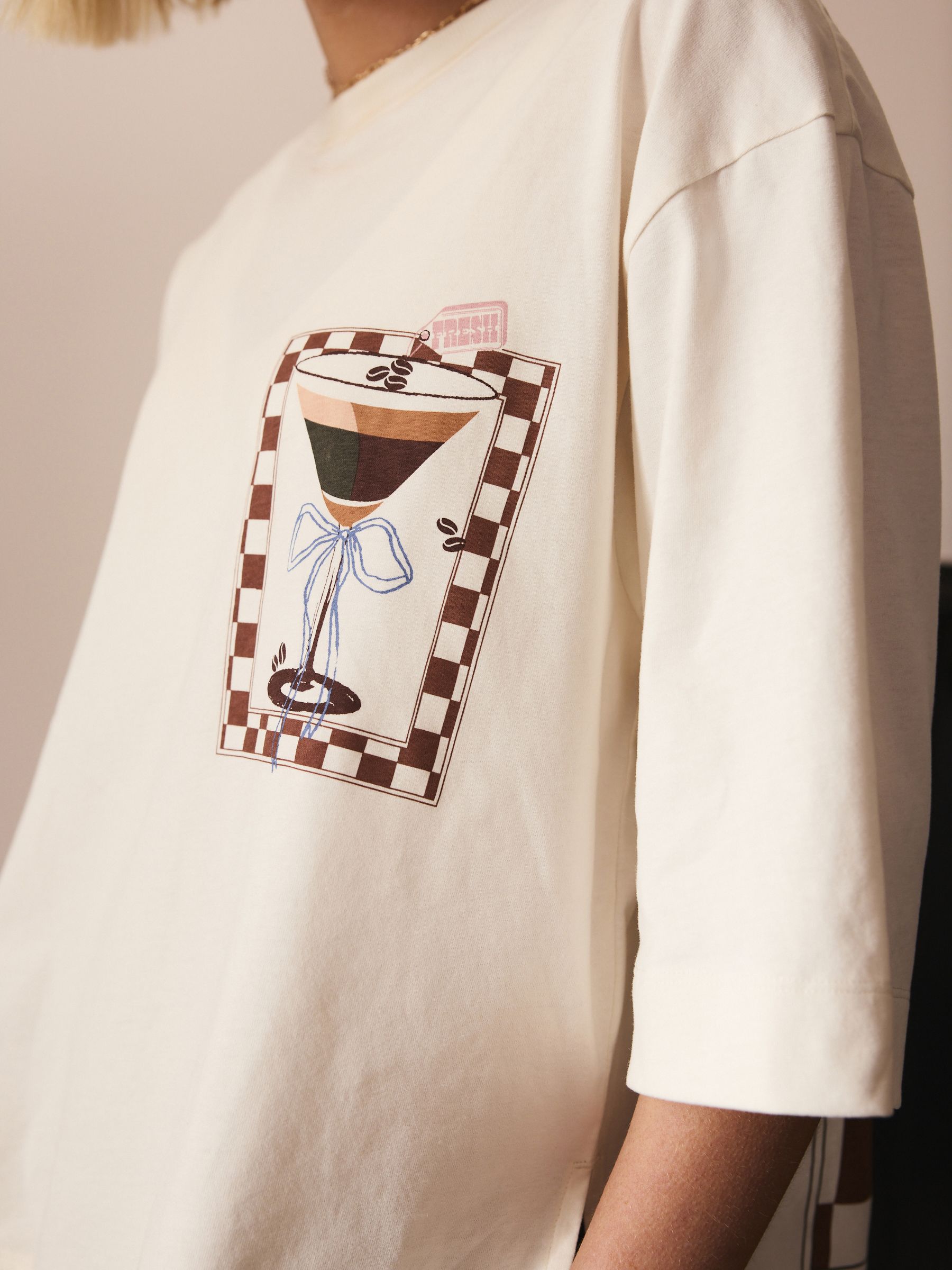 Chocoladebruine Espresso - Pyjama met korte mouwen