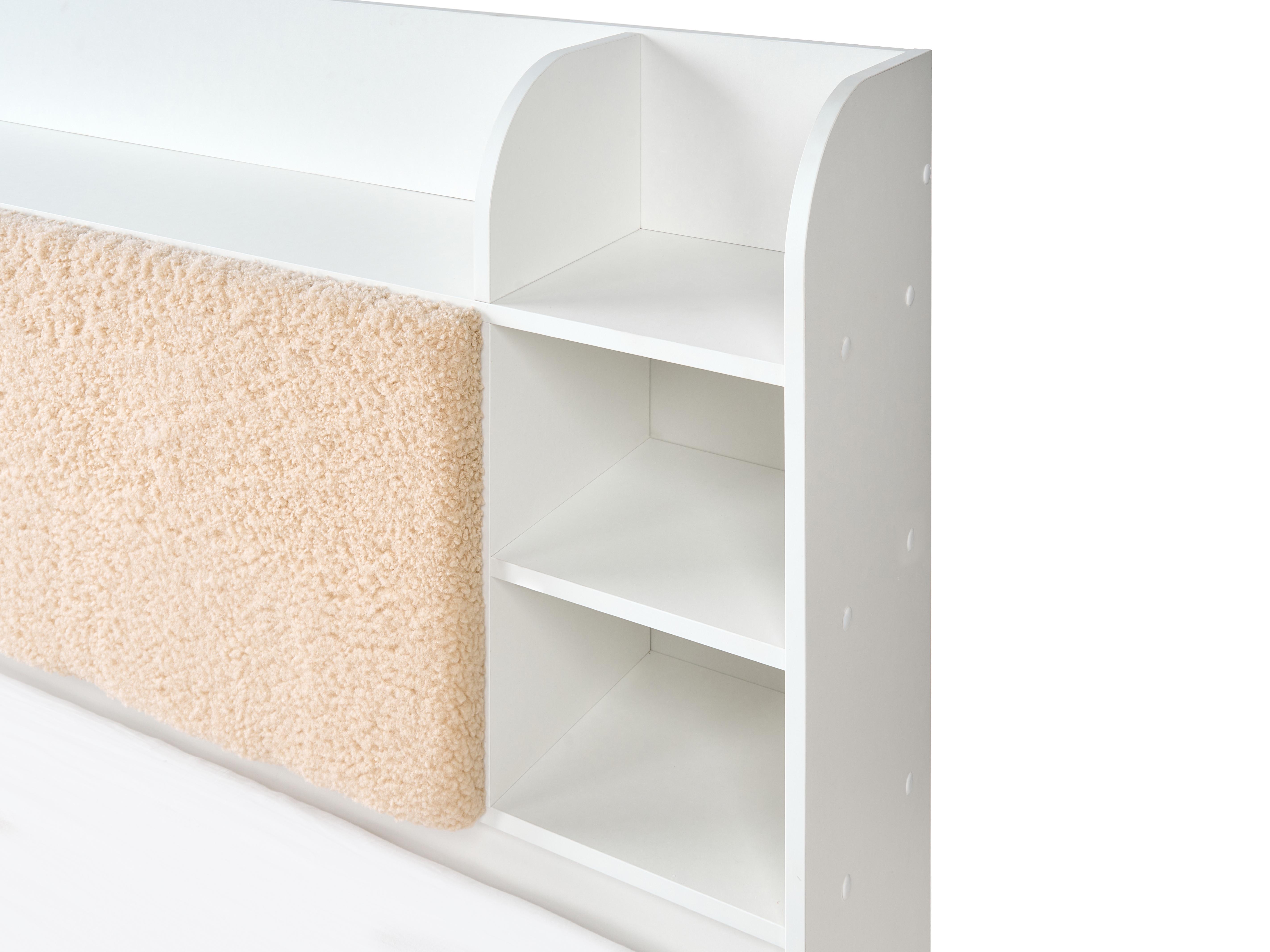 Bed met opbergladen BIZOU 180 x 200 cm Wit