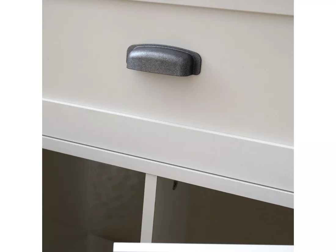 Meuble Vasque 2 portes + 1 tiroir coloris blanc Mat/Cambrian - Hauteur 95 x Longueur 82 x Profondeur 47 cm