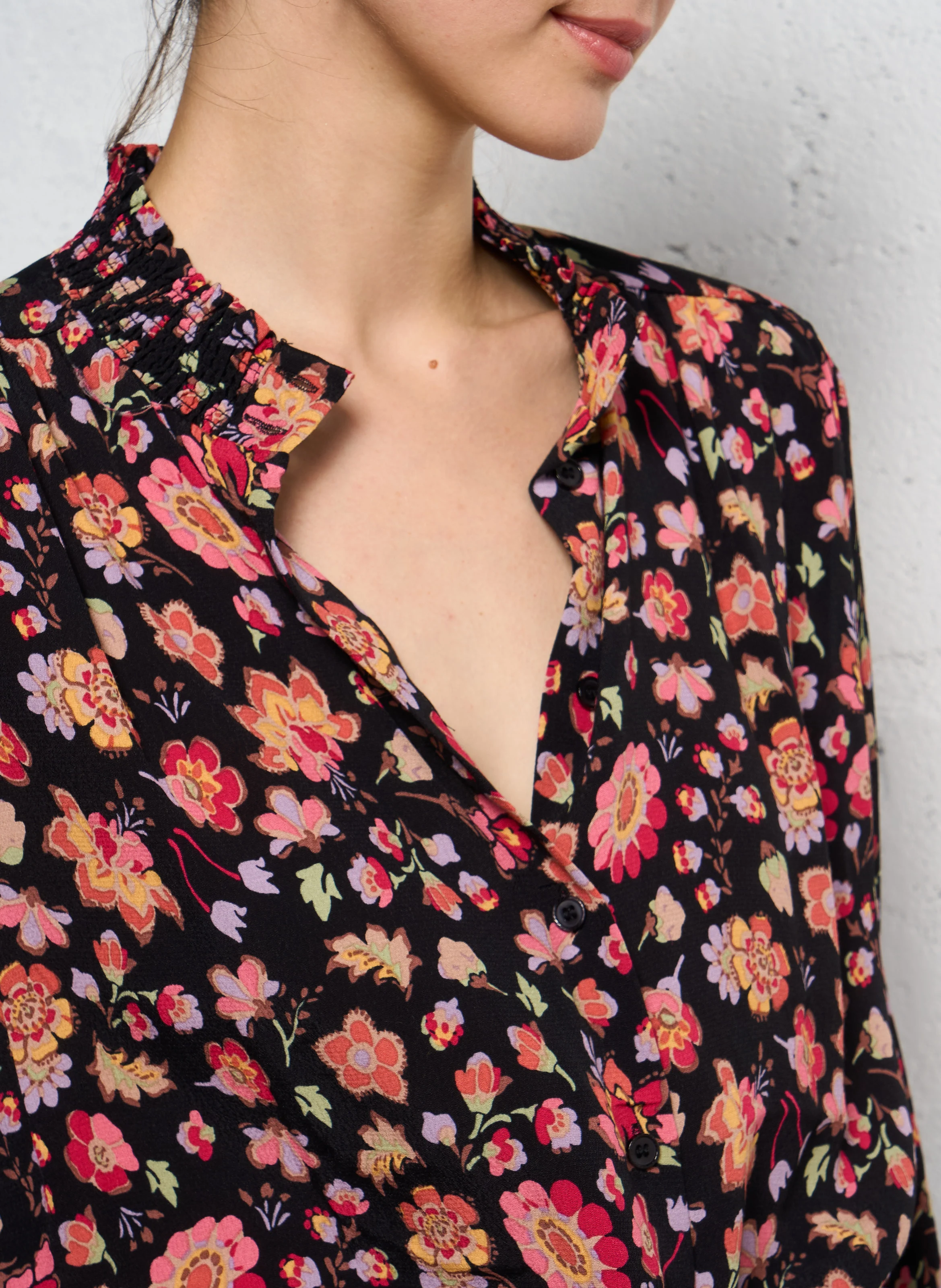 ELIZON - Chemise droite imprimé fleuri | Multicolore