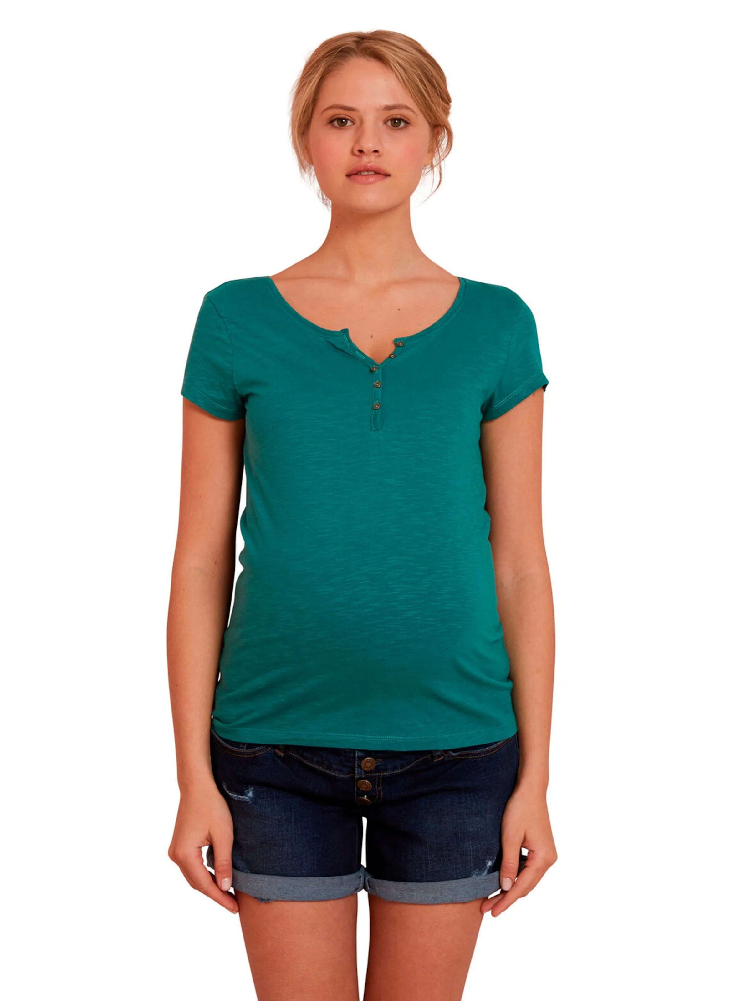 Vertbaudet Henley-Shirt für Schwangerschaft & Stillzeit dunkelgrün