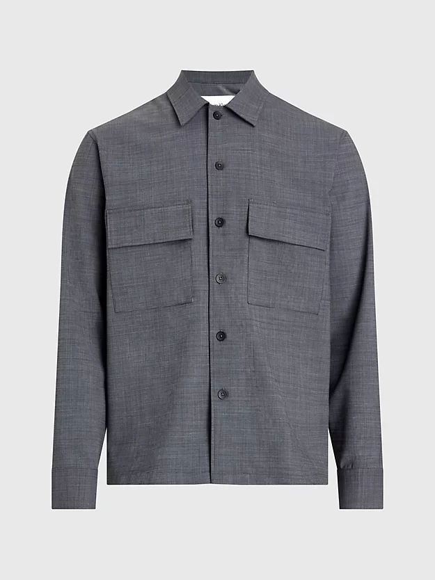 Camisa texturizada em mistura de lã