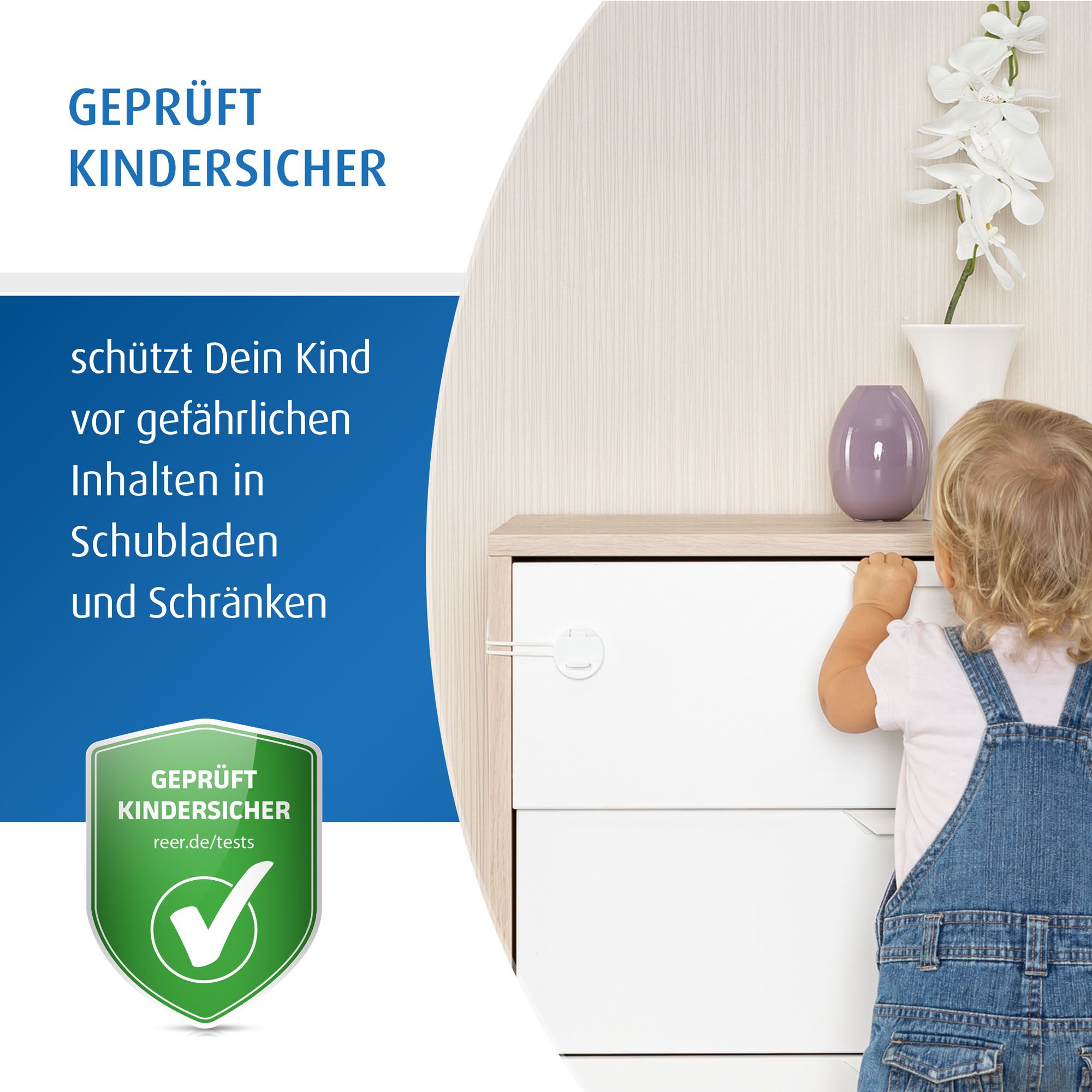 reer Multisicherung zum Sichern von Schränken, Schubladen und mehr