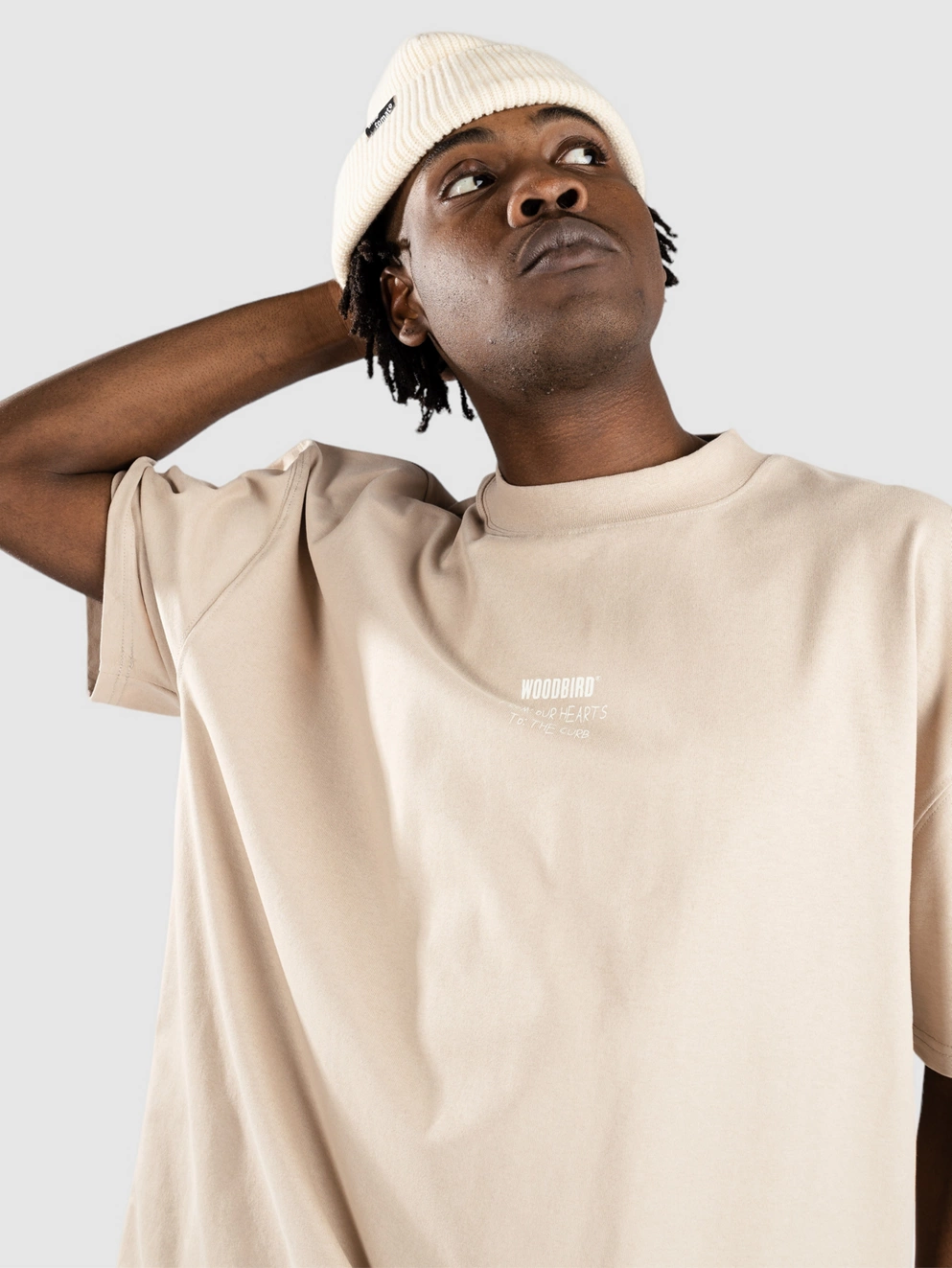 Woodbird Bose Scribbel T-Shirt taupe brown