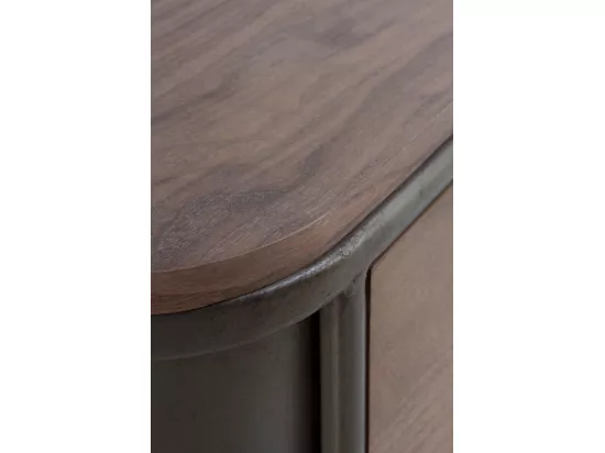 Commode en métal avec 6 tiroirs en sapin
