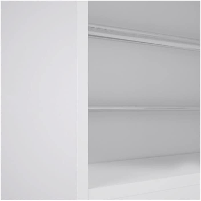 FORTE Calma Schuhschrank mit 1 Spiegeltür, Holzwerkstoff, Weiß, 180 x 50 x 20 cm