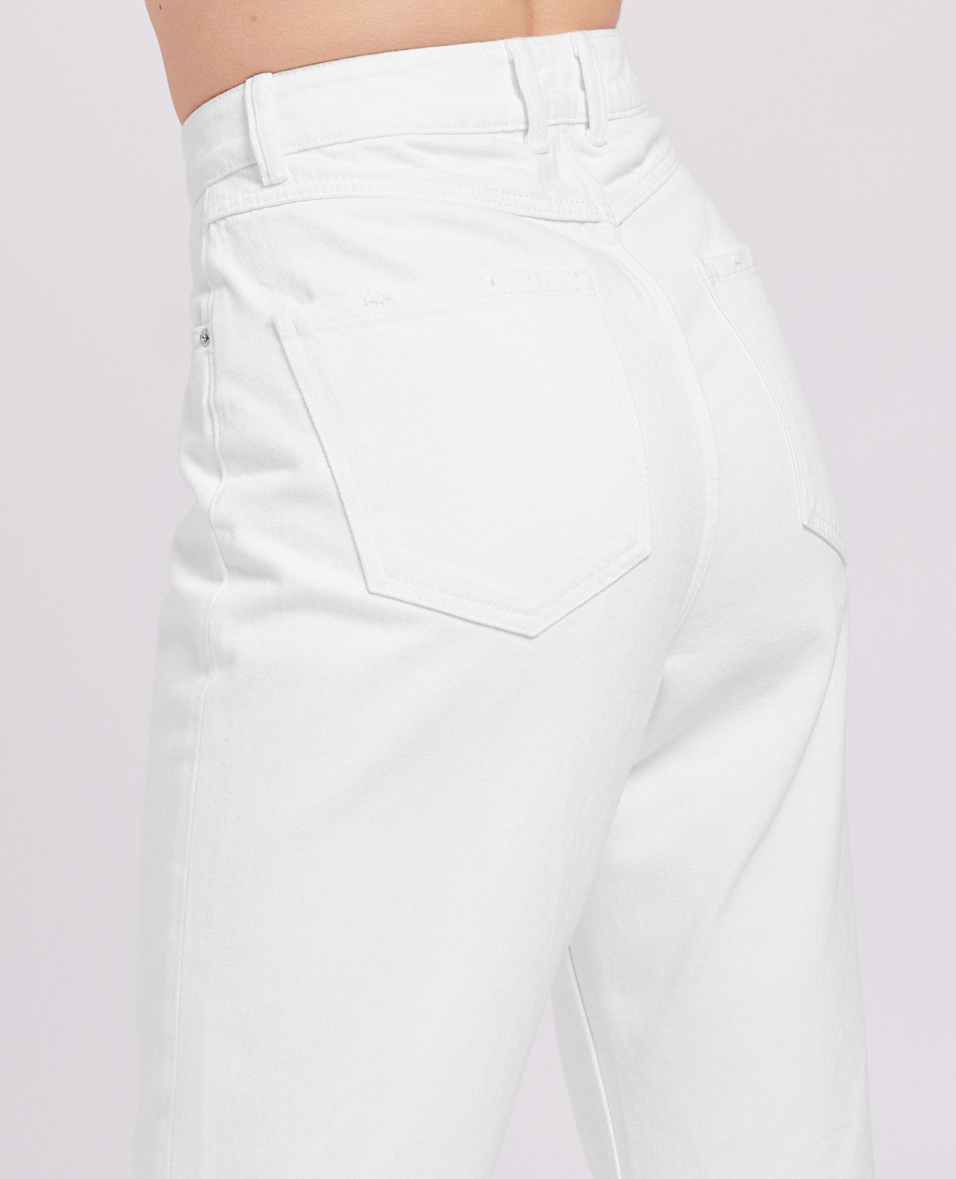 Jean droit taille haute - Blanc