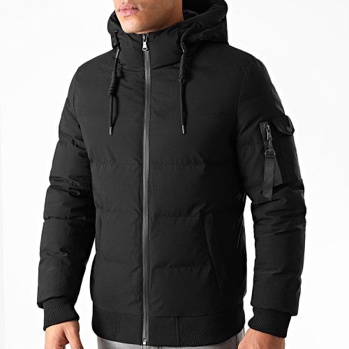 Doudoune Slim Fit Capuche Poche Bomber Noir