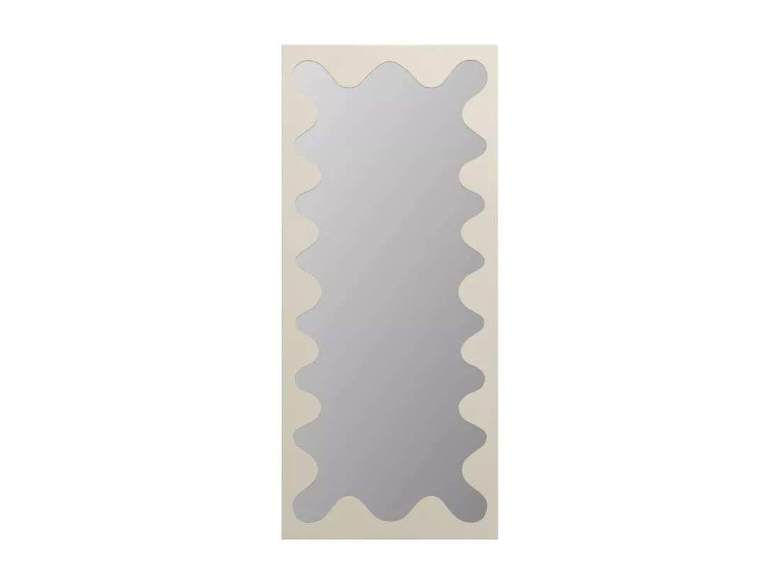 Grand miroir en métal à structure ondulée - L. 70 x H.160 cm - Beige - GANSU