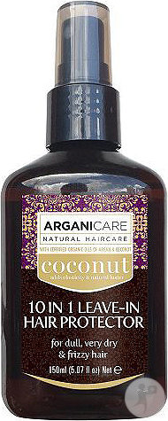 Arganicare Spray Réparateur 10-En-1 Sans Rinçage À L'Huile De Coco Cheveux Ternes Et Frisés 150ml