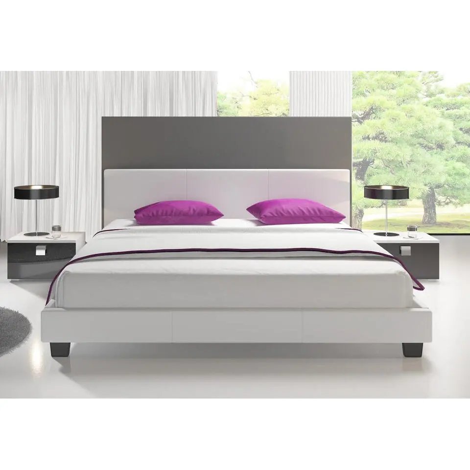 Meubella - Tweepersoonsbed George - Wit - 140x200 cm