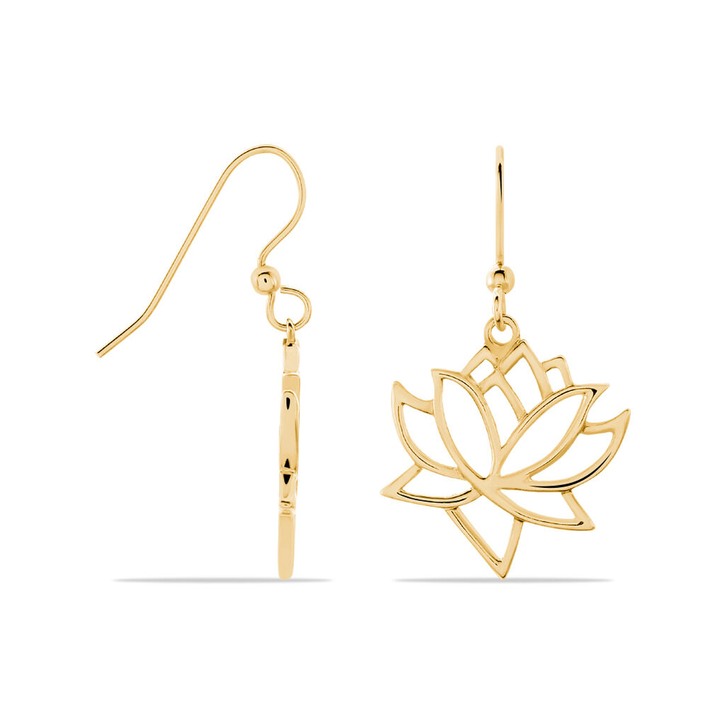 Boucles D'oreilles Pendantes Fuji Plaqué Or Jaune