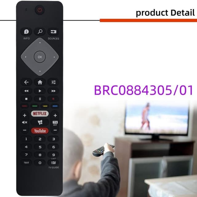 TV fjernbetjening Erstatning for BRC0884305 / 01 Til Philips TV