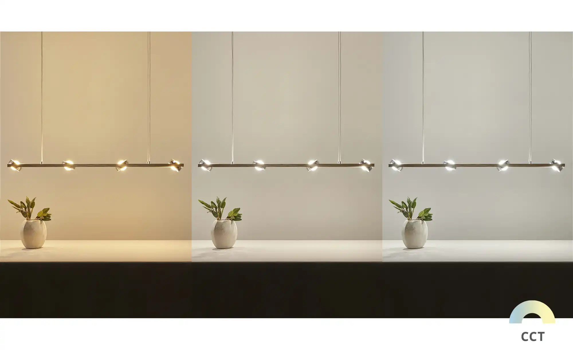 Paul Neuhaus Smart Home-Pendelleuchte, 8-flammig, Nickel matt