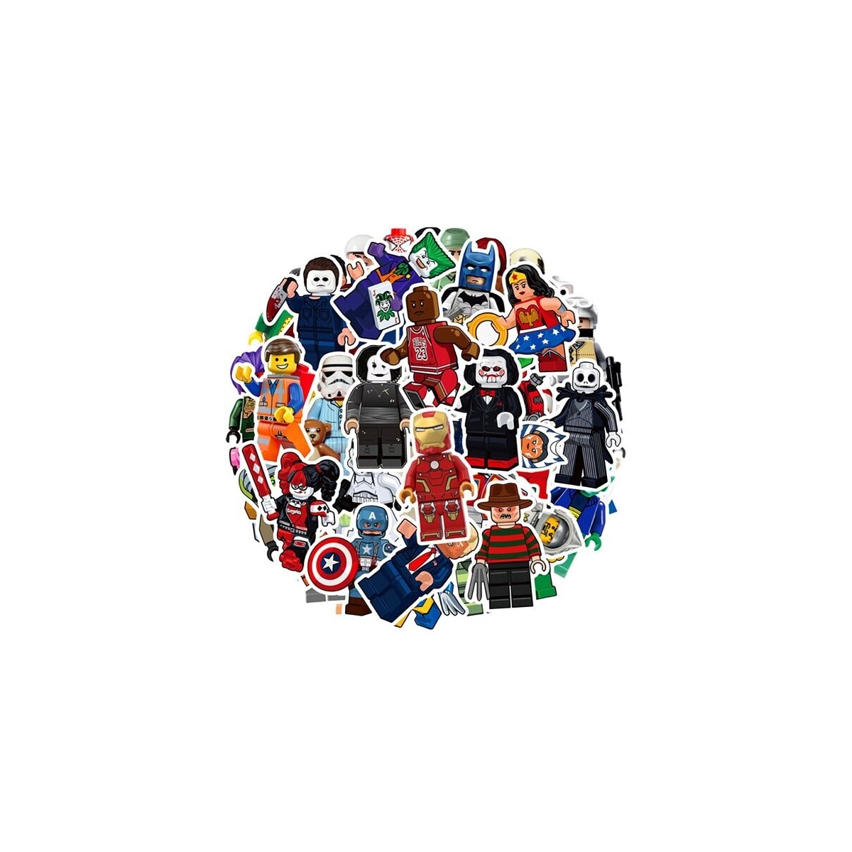 Klistremerker med LEGO-tema - 100 stk