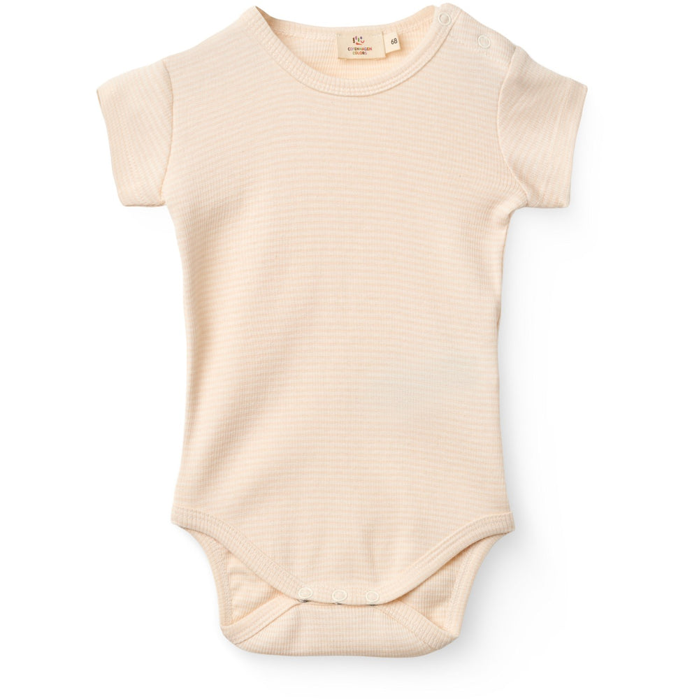 Køb COPENHAGEN COLORS Dusty Rose Stripe Stripe Modal Rib Ss Body