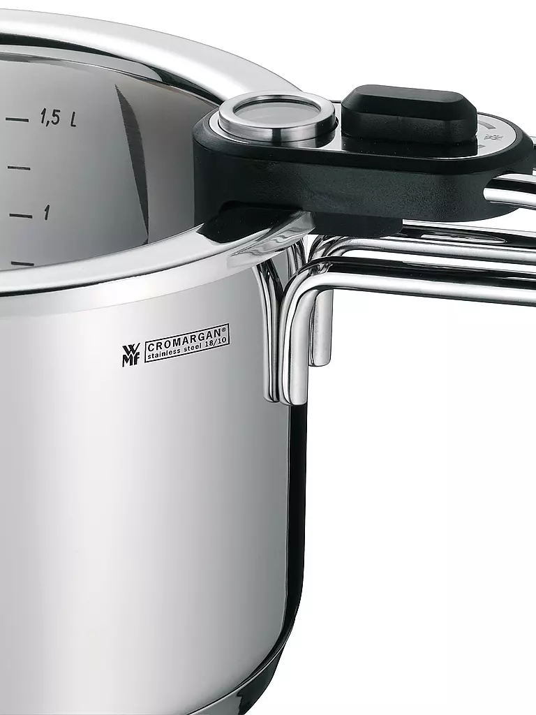 WMF Simmertopf mit Temperaturanzeige und Einsatz 18 cm silber