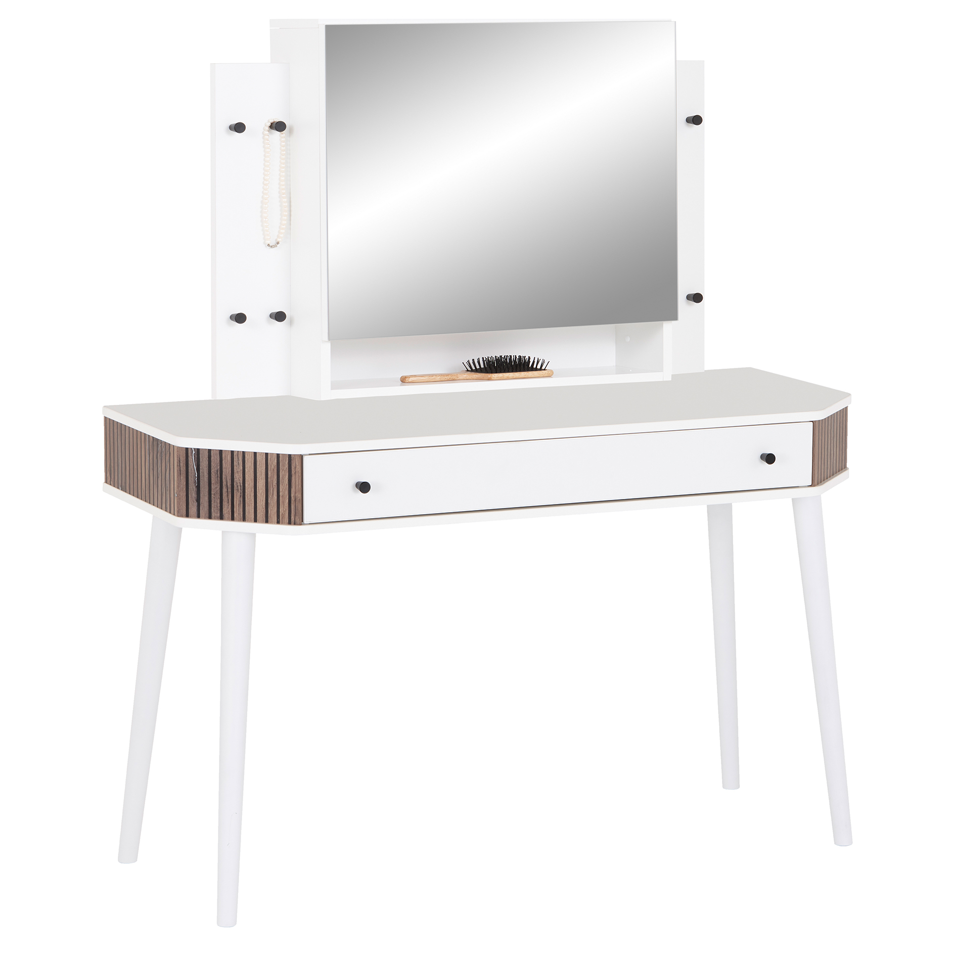 Schminktisch - weiß-Flagstaff Eiche - 120 cm