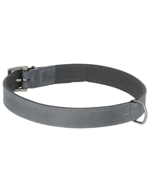 Adori Halsband Vetleder Gevoerd Grijs&Antraciet - Hondenhalsband