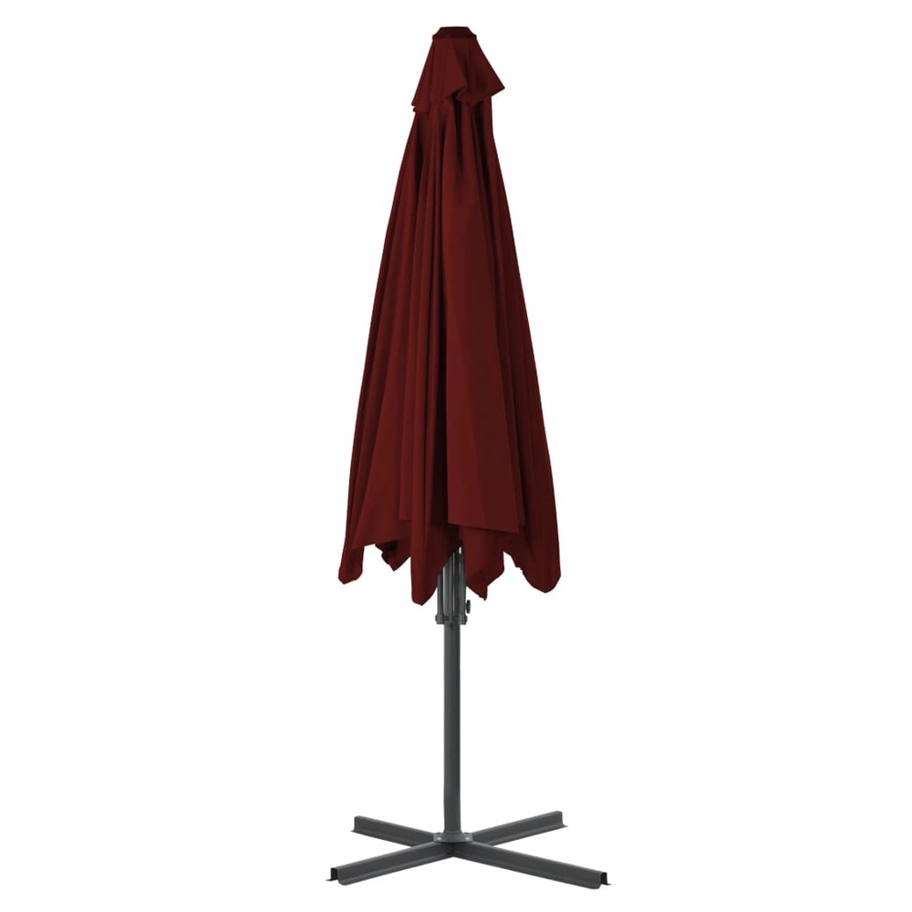 Parasol d'extérieur avec mât en acier 300 x 230 cm rouge bordeaux