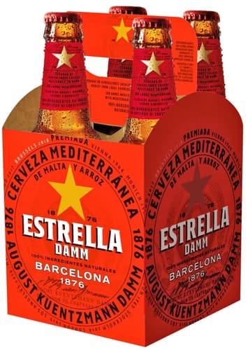 Estrella Damm Lagerbier 4x0,33 l (MEHRWEG)