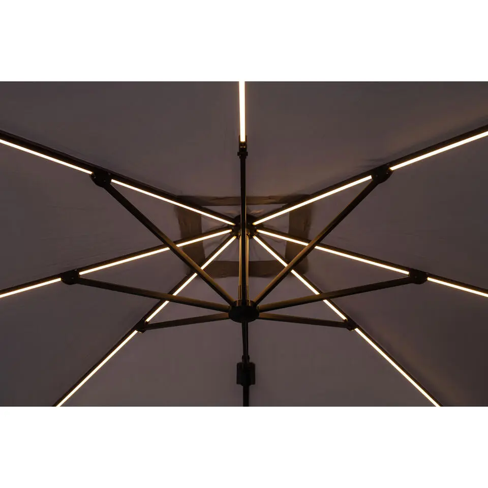 Garden Impressions Hawaii zweefparasol Lumen LED 300x300 cm - zand
