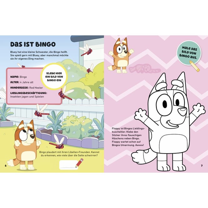 Bluey - Hallo Bluey - Rätsel- und Stickerbuch