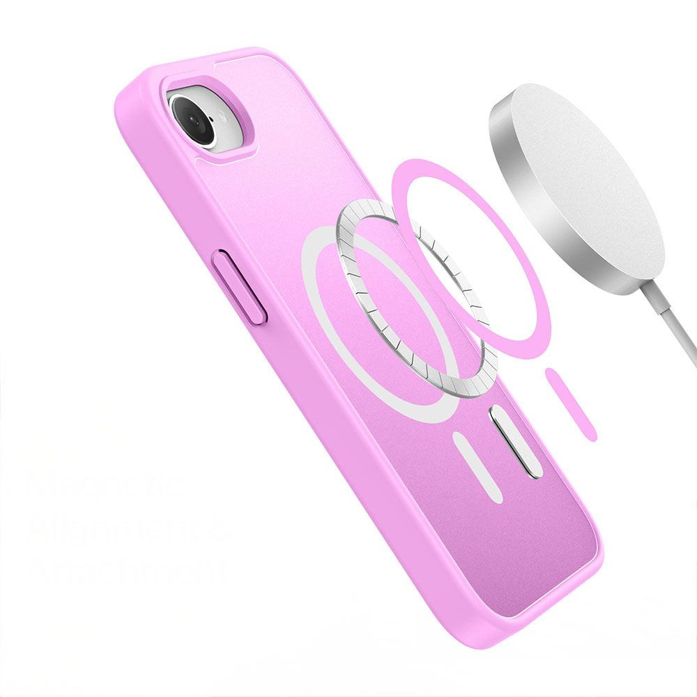 iPhone 16e MagSafe Hybrid Hardcase Hülle mit TPU Bumper - Pink