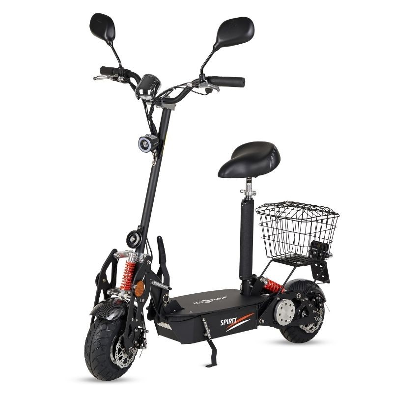 Scooter elétrica Spirit de 1000 W ou 1800 W, homologada para circulação em vias públicas, com assento.