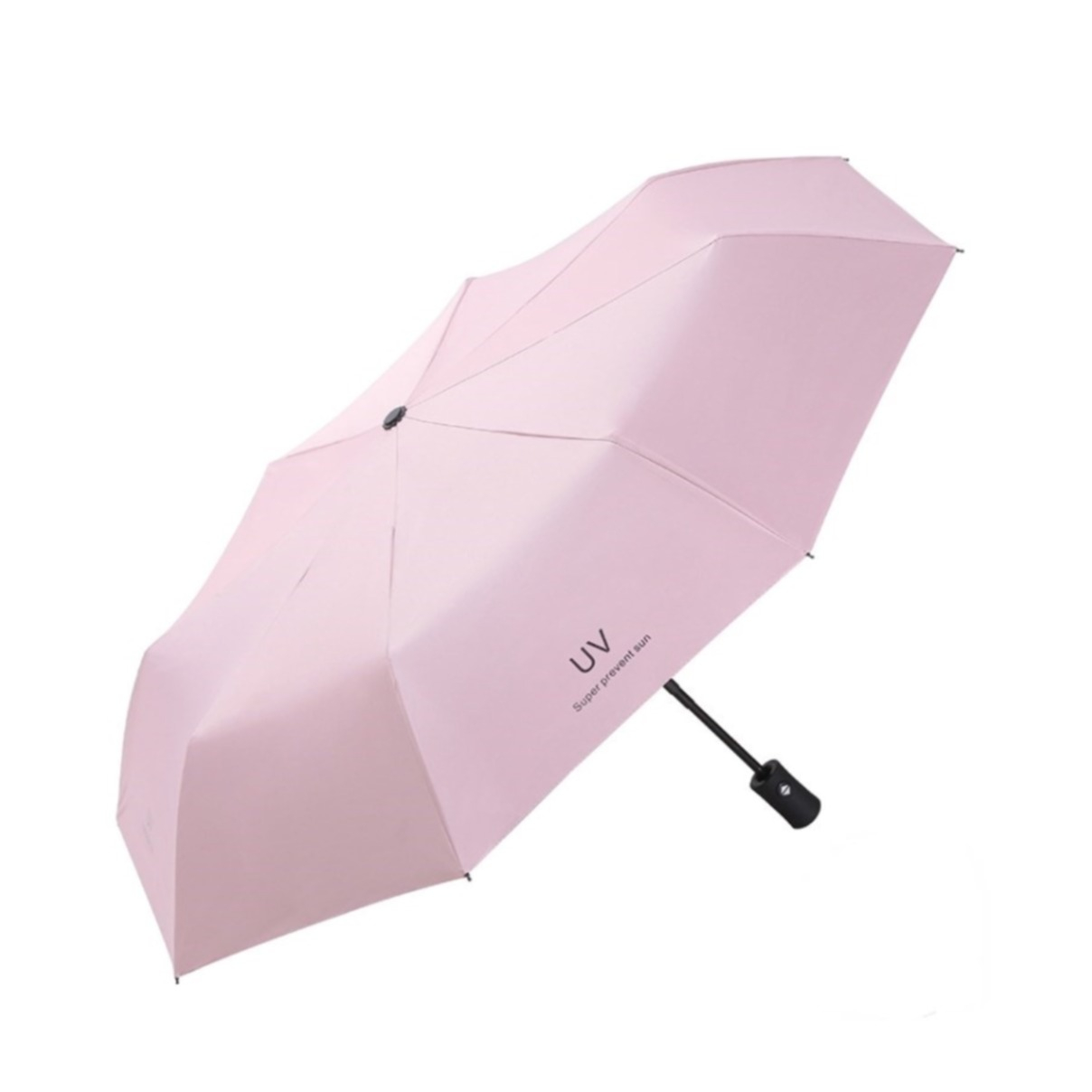(Ø100cm) Kompakter Mini Regenschirm Sonnenschutz Taschenschirm mit Automatischer Selbstöffnung   Handschlaufe - Rosa