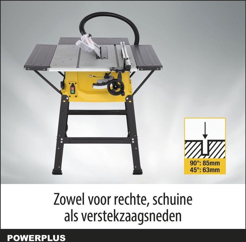 Powerplus - Tafelzaag - 2000 W - Ø250 mm Zaagblad - Maximaal 85 mm Zaagdiepte