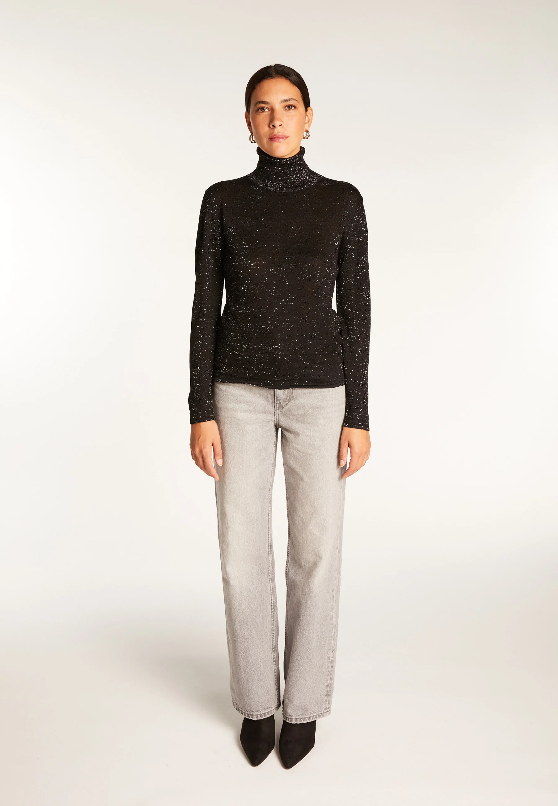 AÉRIS LUXAH24 - T-shirten fibre de bambou cachemire lurex | Noir