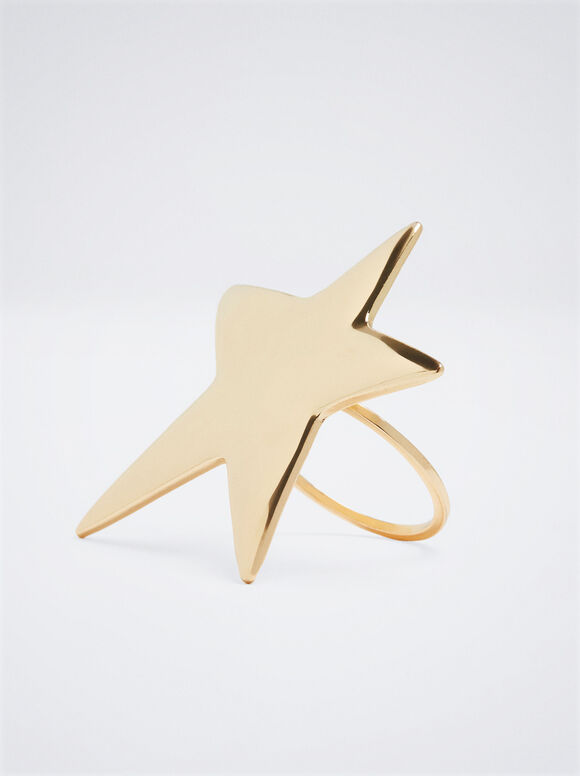 Conjunto de 2 guardanapos com estrelas douradas.