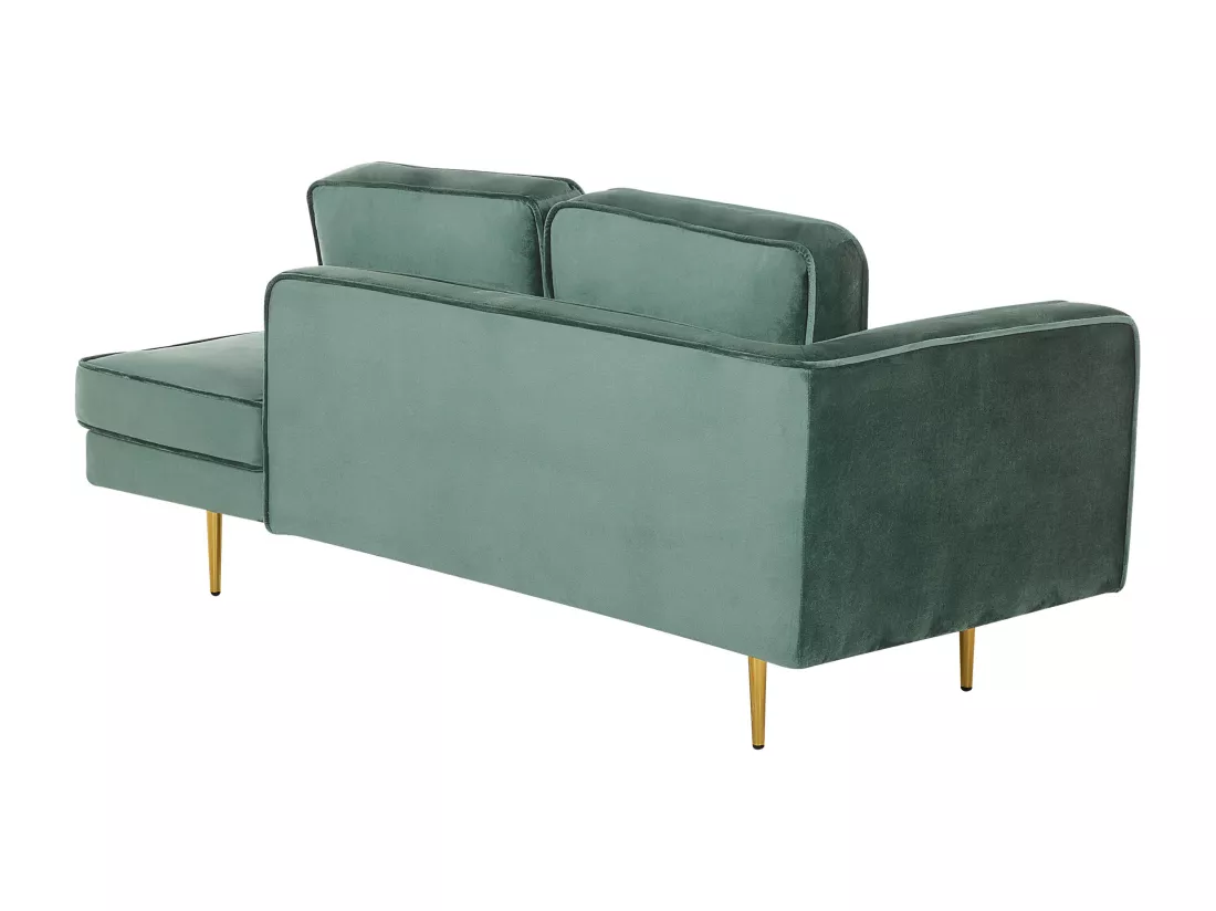 Chaise longue en velours vert menthe côté droite MIRAMAS