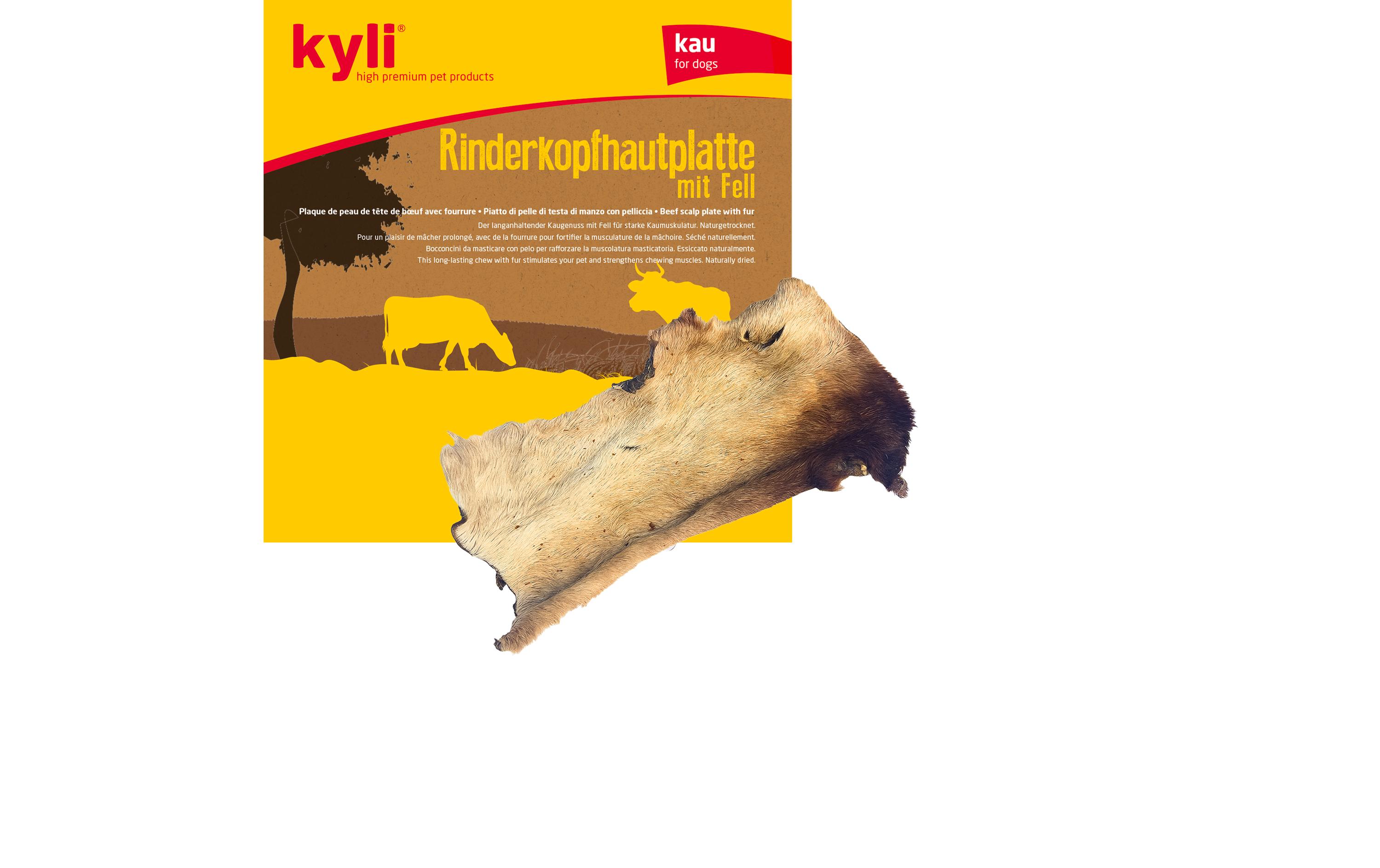 Kausnack Rinderkopfhautplatte mit Fell, 250 gErgänzungsfuttermittel für Hunde