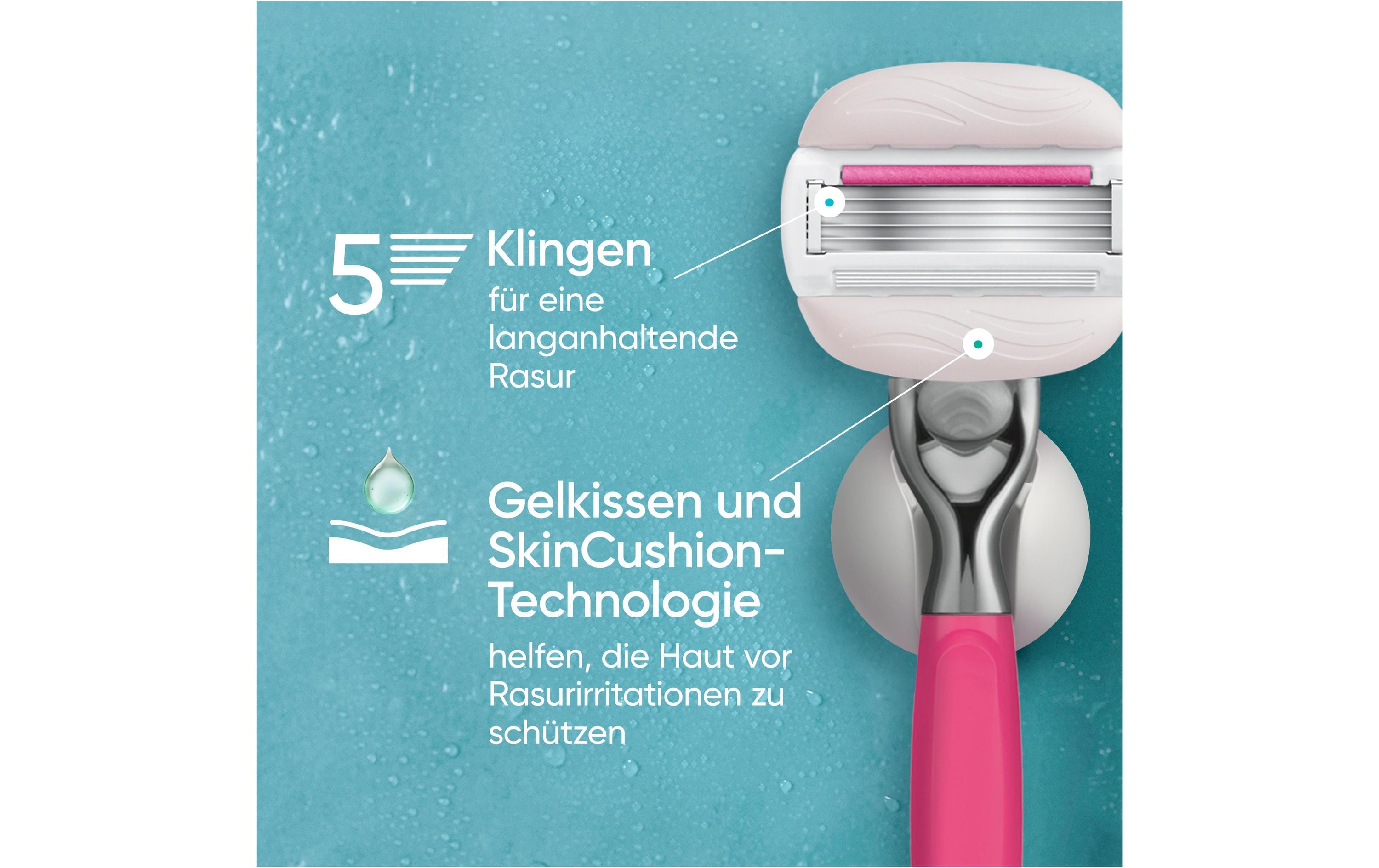 Rasierklingen Pro ComfortGlide 6 StückErsatzklingen für Damen mit langlebigem Metallhandstück und Duschhalterung